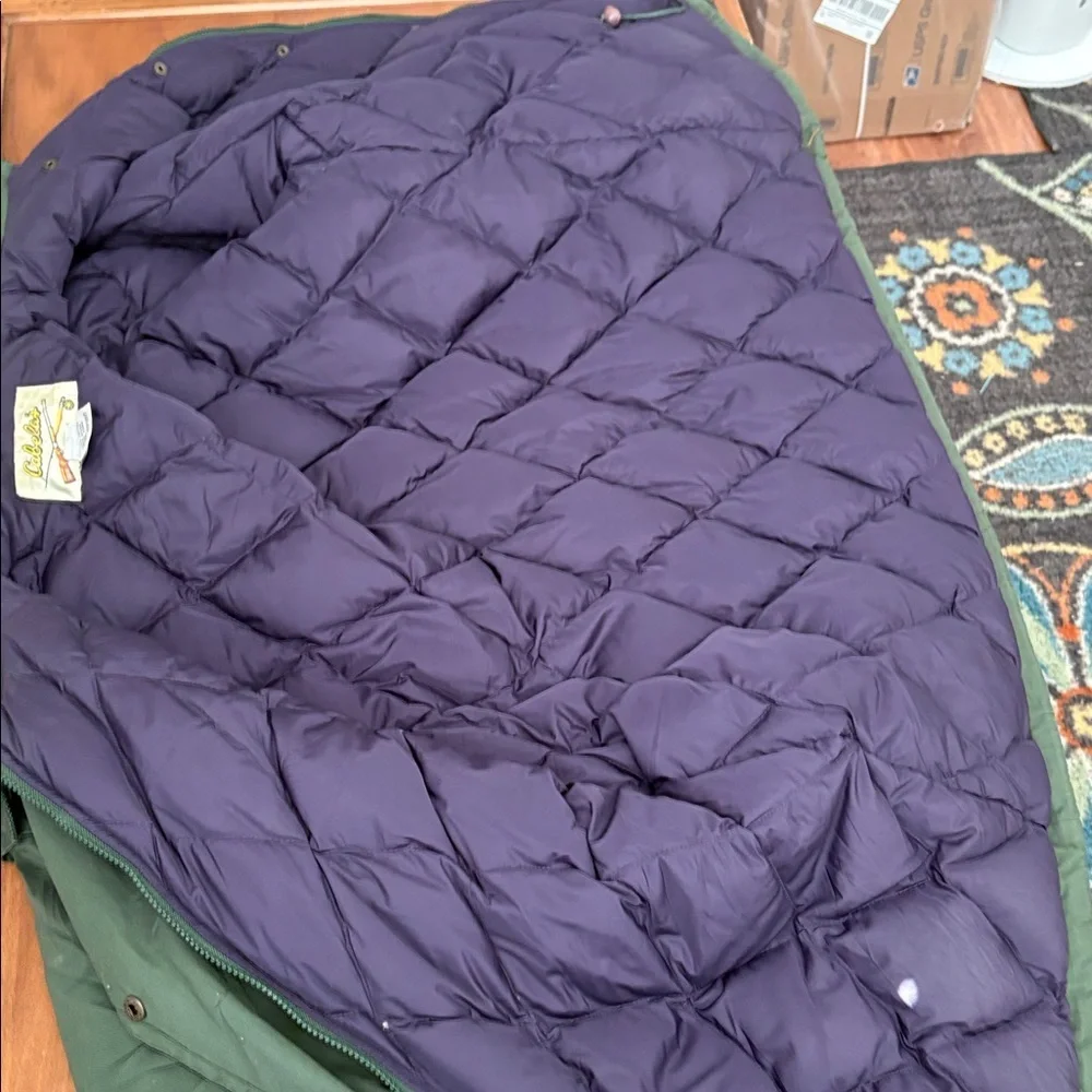 Cabela’s Down Green Quilted Coat with Brown Accents Size XL - Picture 13 of 14
